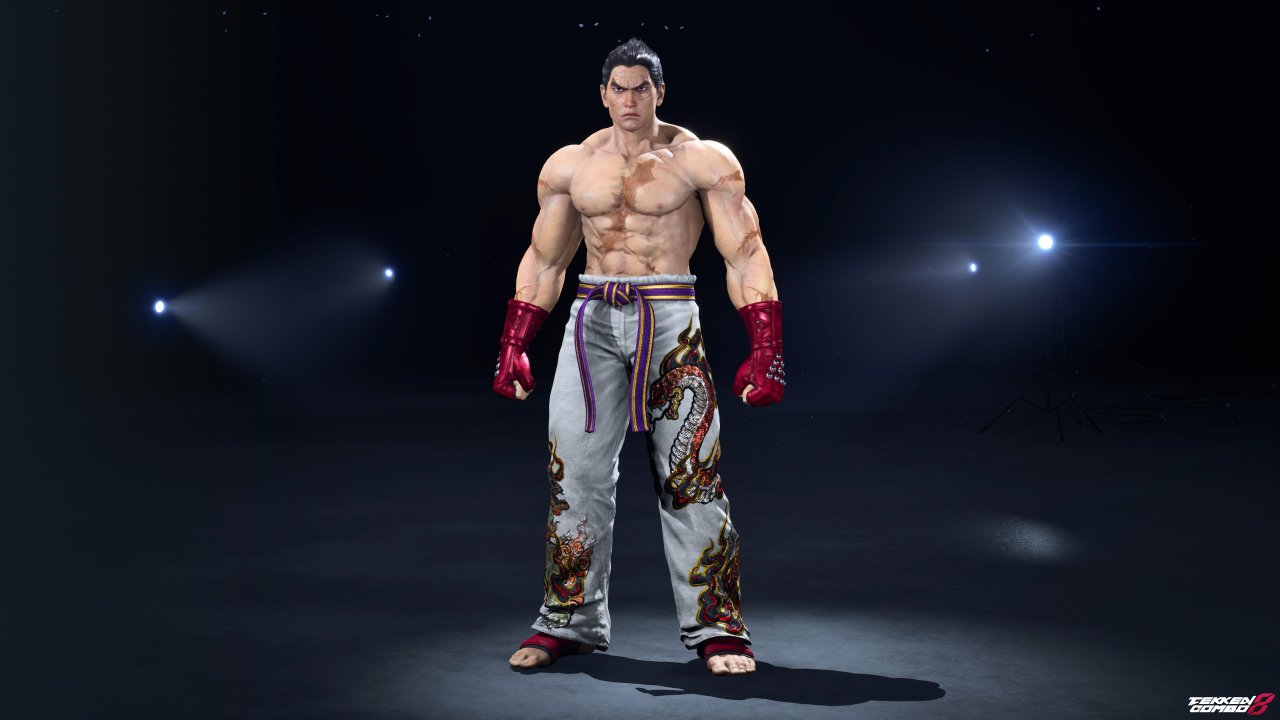 Customization #2086 Kazuya Mishima – TEKKEN 5 White Flame Pants Outfit  for Kazuya by Mehran