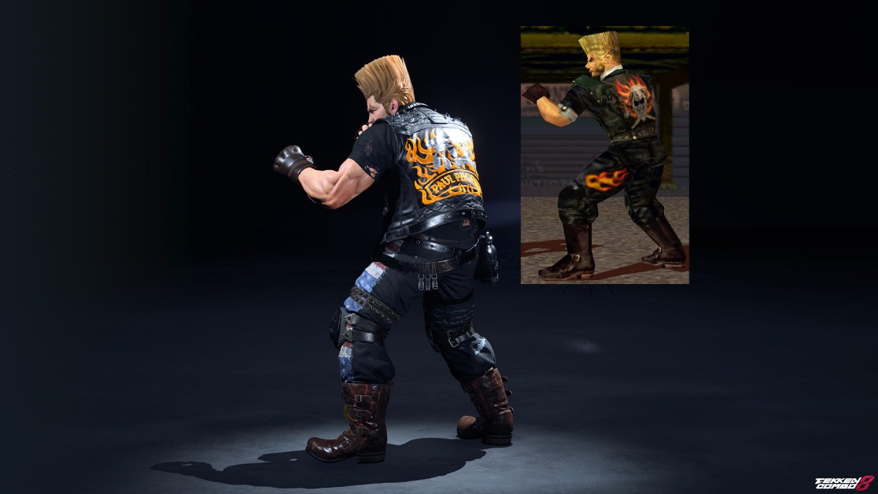 Customization #2120 Paul Phoenix – TEKKEN 3 Classic Black Biker Outfit Player 2 for Paul by Mehran