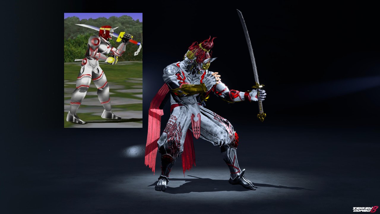 Customization #2165 Yoshimitsu – TEKKEN 1 White and Red Samurai Armor (Player 1) for Yoshimitsu by Mehran