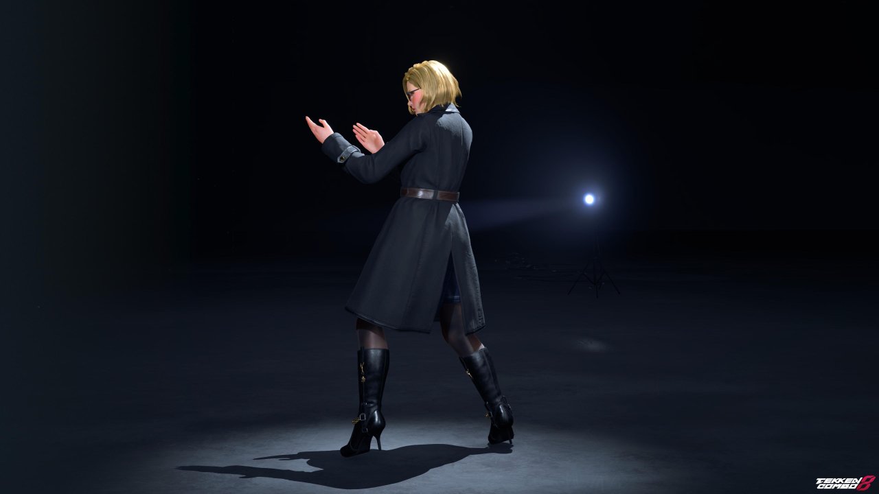 Customization #2199 Nina Williams – TEKKEN 6 Intro Black Leather Trench Coat Costume  for Nina by Mehran